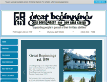 Tablet Screenshot of greatbeginningsolympia.com